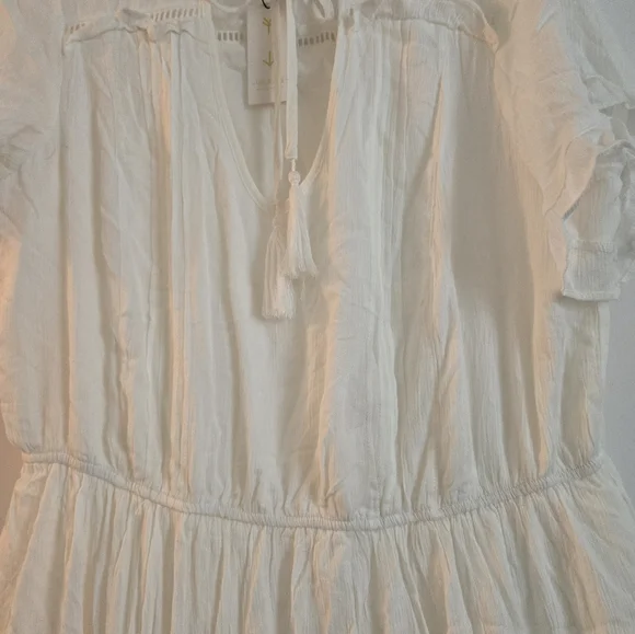 Elegant White Starling Reine Gauzy Ruffle Dress Sz 18 - Picture 4 of 7